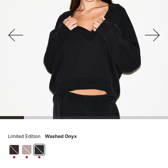 SKIMS Washed Onyx V-Neck Sweater -Boyfriend- XL - Picture 4 of 9